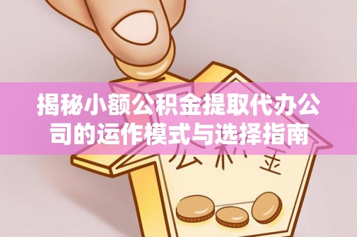 武进揭秘小额公积金提取代办公司的运作模式与选择指南