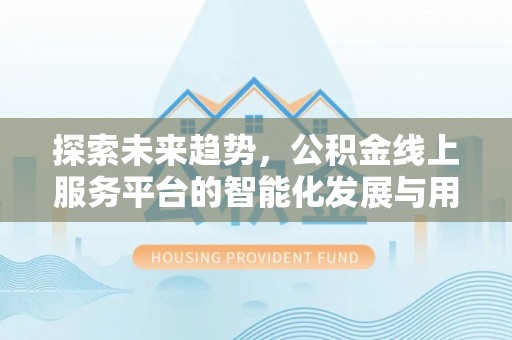 武进探索未来趋势，公积金线上服务平台的智能化发展与用户便利性提升